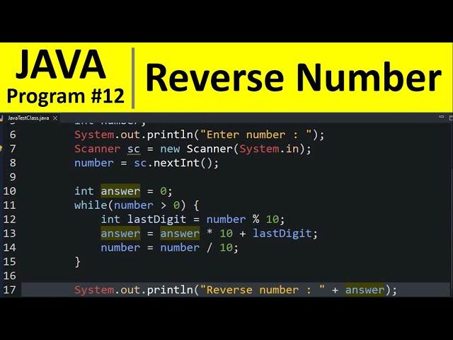 Java Program #12 - Reverse a Number in Java