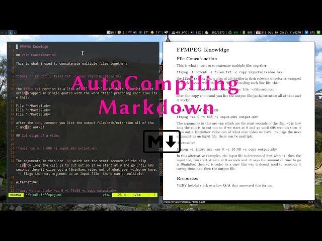 Markdown Document Autocompilation on Arch Linux