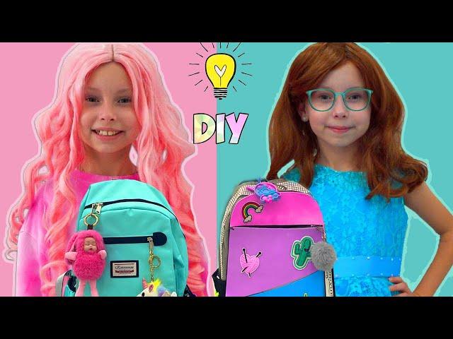 Stacy teaches her friends Alice How to make crafts for school  - DIY for kids