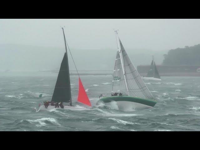Rolex Fastnet Race 2023 at Hurst Castle | Lively conditions, gusting Force 9.