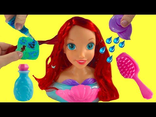 Ariel The Little Mermaid Hair Styling Head Bath Time Color Change