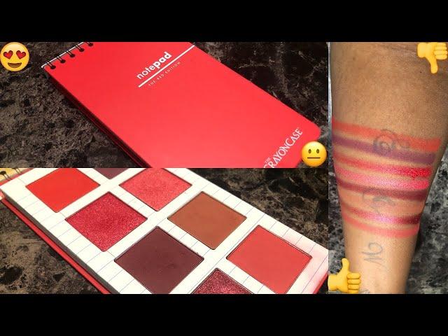 Crayon Case ‘Red’ Notepad Mini Eyeshadow Palette  - LIVE SWATCHES | WOC