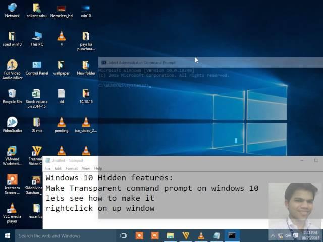 New Transparent Command Prompt Feature On windows 10