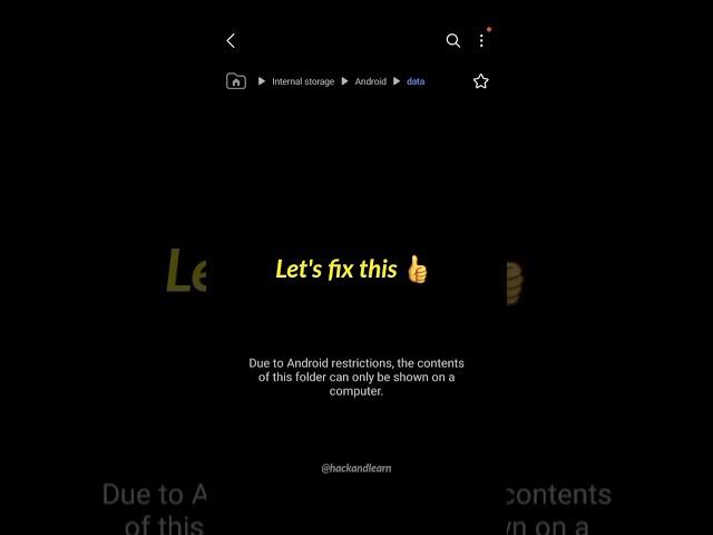 How To Access Files In Data Folder : Quick Fix for Android 11,12 and 13  #shorts