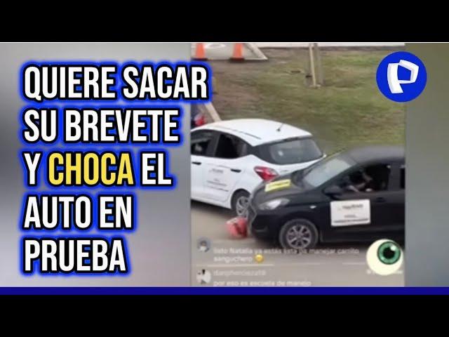 Lurín: postulante choca auto en el examen de conducir en Touring de Conchán