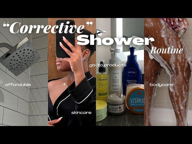 MY "CORRECTIVE" AFFORDABLE SHOWER ROUTINE 2024 | EVEN & GLOWING SKIN, BODY CARE, WAXING, & MORE!