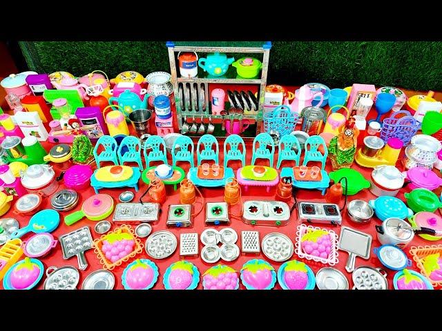 6 Minutes Satisfying with Unboxing Barbie Sanrio Kitchen Set |Toy Cooking Game ASMR Mini Kitchen Set