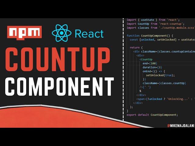 Counter Up Animated Number Component | React JS