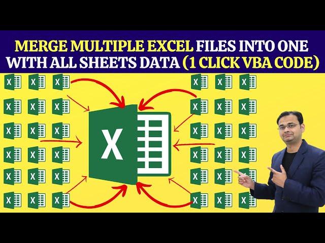 Merge/Combine Excel Files Into one File (With All Sheets Data) 1 click with this VBA Code