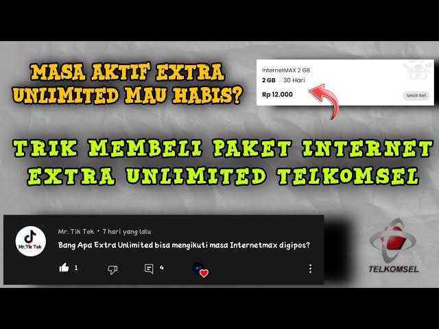 trik membeli paket internet extra unlimited telkomsel dengan internet max