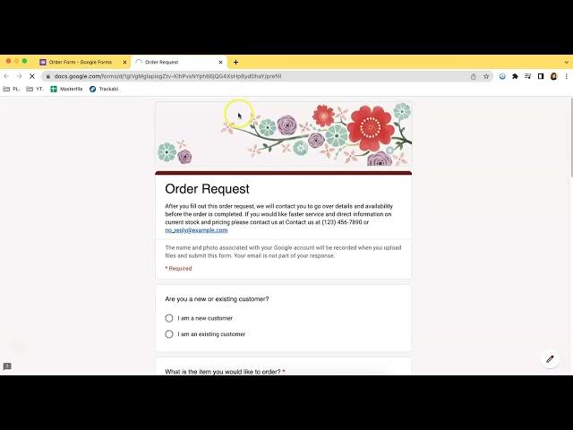 Free Online Order Form Template in Google Forms | UpForm 2023