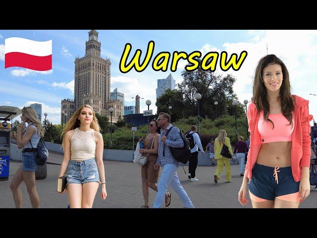 Walking around the Palace of Culture and Science area, Warsaw, Poland