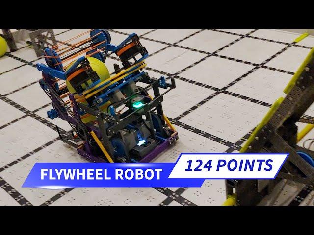 124 points - VEX IQ Rapid Relay "FlyBy" flywheel Robot by Ben Lipper