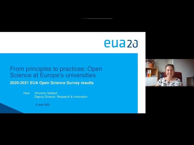 EUA Webinar - From principles to practices: Open Science at Europe’s universities