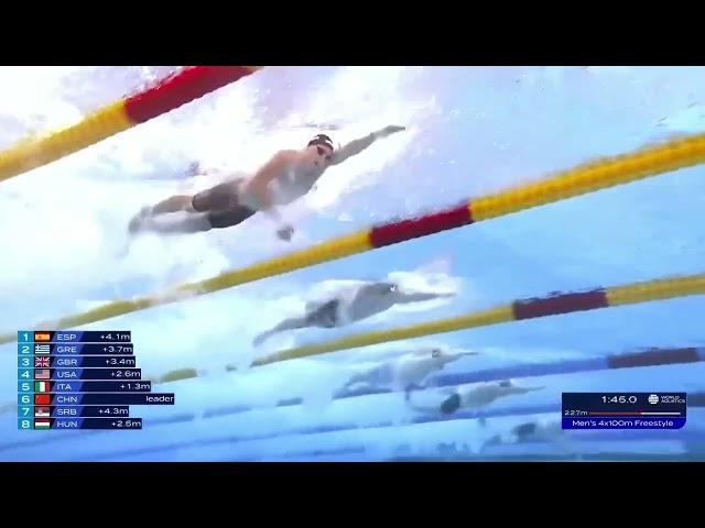 100 Free WR | Men’s 4x100 freestyle relay final Doha 2024 | Pan Zhanle