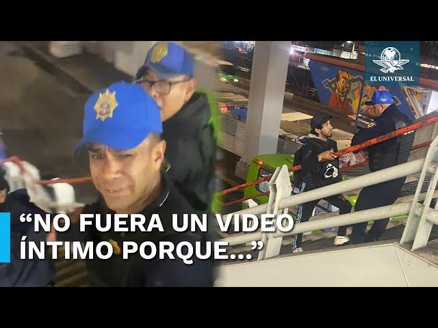 Hombre intenta ingresar con su lomito al Metro y policías lo sacan a jalones