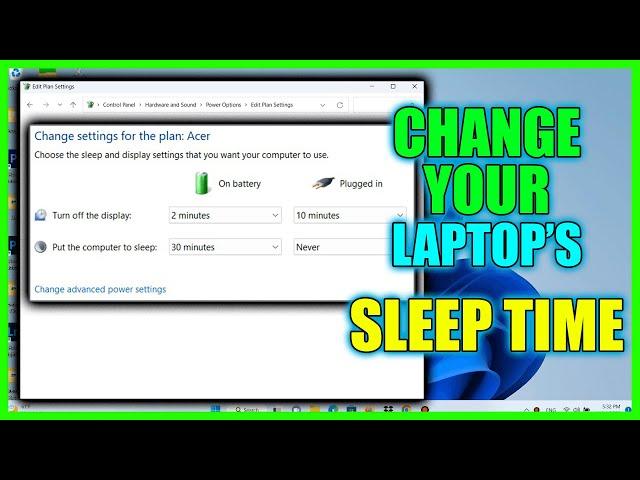 How to change sleep time on windows 11 | Screen timeout, sleep time, auto sleep, Stop computer sleep