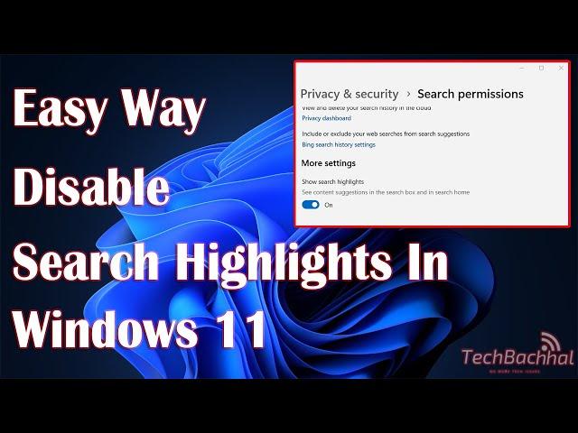 Disable Search Highlights In Windows 11 - How To Fix