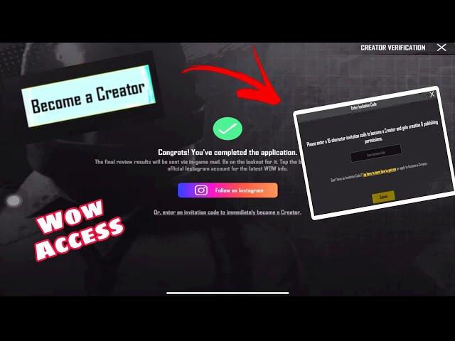 HOW TO  GET WOW MAP ACCESS IN  PUBG MOBILE  ? BECOME A CREATOR WITHOUT INVITATION CODE