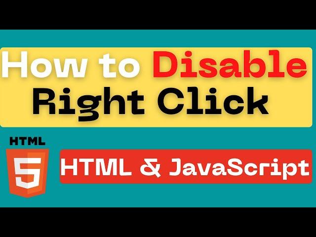 How to Disable Right-Click in HTML and JavaScript | ContextMenu