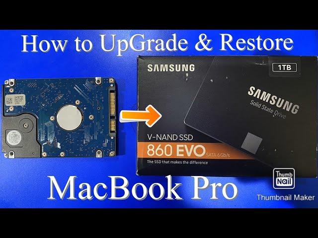 How to Upgrade Macbook Pro Hard Drive to SSD - Upgrade RAM - Restore from Time Machine