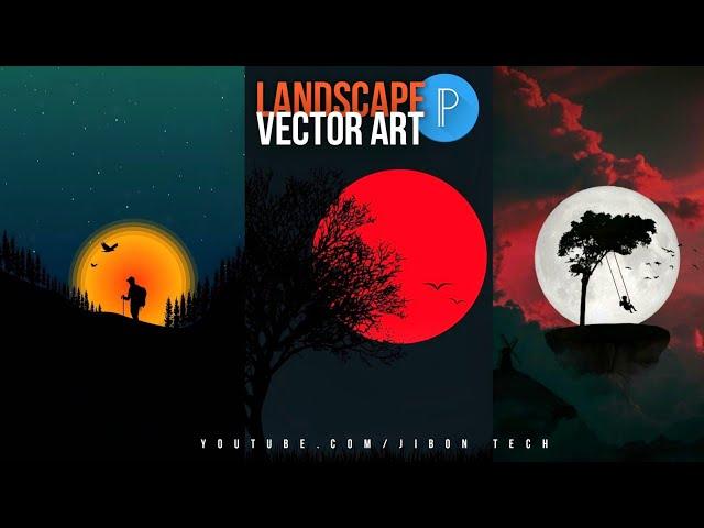 Landscape Vector Art | Vector Illustration on Android | PixelLab Editing Tutorial.