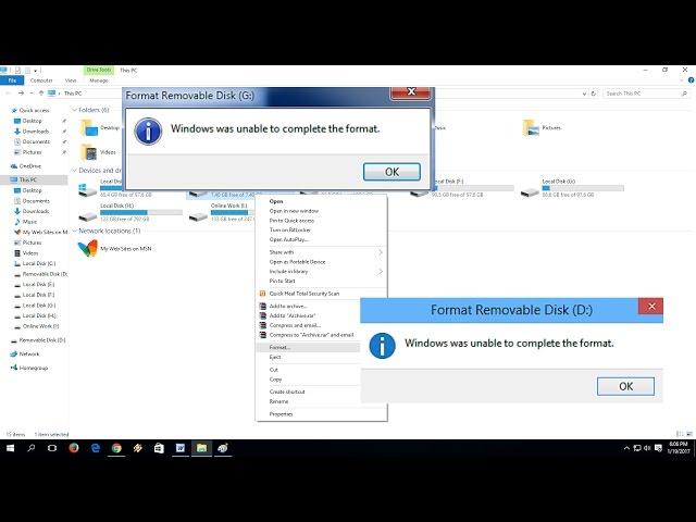 How to Fix Windows Was Unable to Complete the Format of USB Pen Drive