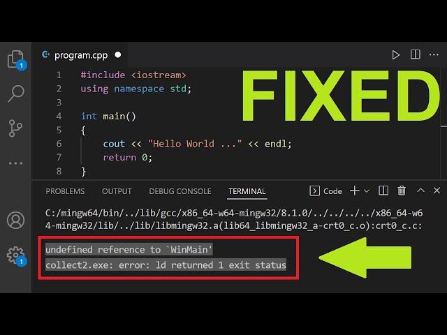 Fix Error: Undefined Reference to WinMain | Collect2.exe: error: ld returned 1 exit status | C/C++