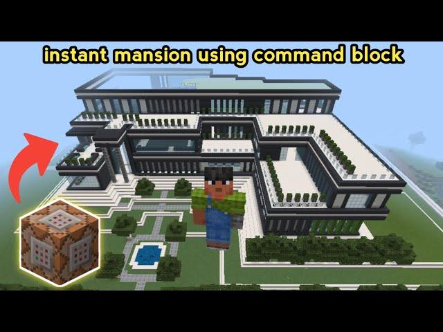 HOW TO BUILD A HOUSE IN MINECRAFT BY USING A COMMAND BLOCK ( INSTANT MANSION ) 