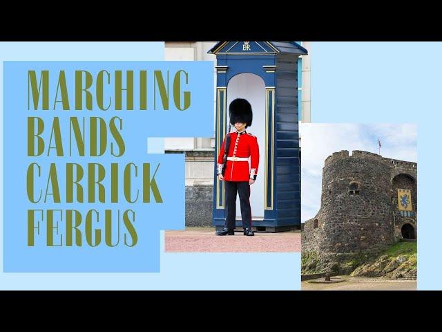 Combined Military Bands of the Irish Regiments of the British Army Marching in Carrickfergus