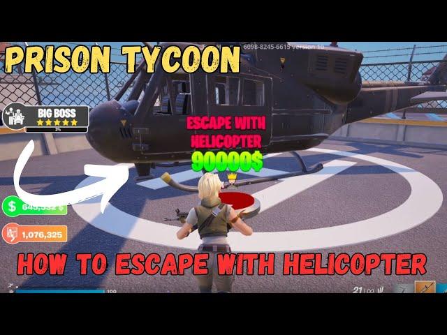 HOW TO ESCAPE WITH HELICOPTER PRISON TYCOON MAP FORTNITE CREATIVE -  TUTORIAL estate vault card