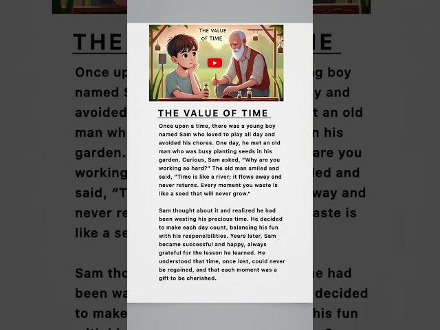 The value of time || English moral story || English short story  