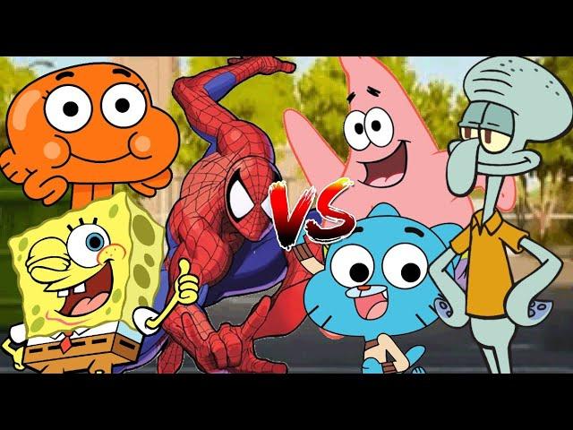 MUGEN Request 764: SpongeBob, Darwin, Spider-Man VS Patrick Star, Gumball, Squidward