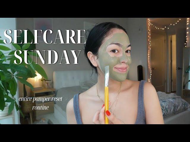 SELF CARE SUNDAY | entire pamper routine | reset for haircare, brows, skincare