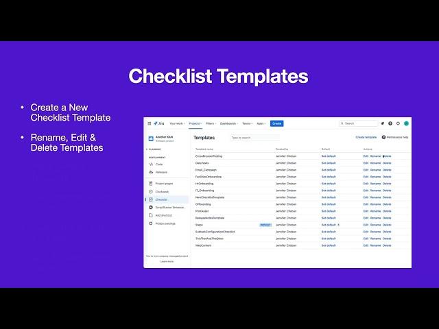 Checklist for Jira: Checklist Templates