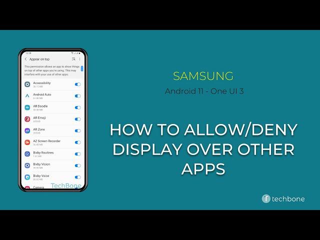 How to Allow/Deny Display over other apps - Samsung [Android 11 - One UI 3]