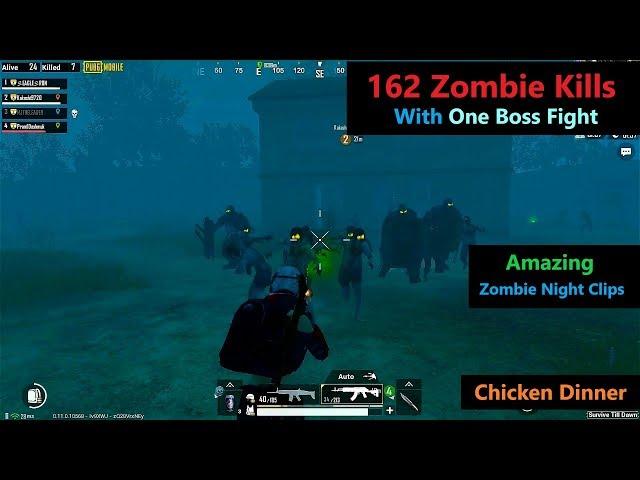 [Hindi] PUBG Mobile | Amazing 162 Zombie Kills & One Boss Fight With Zombies Night Bonus clips