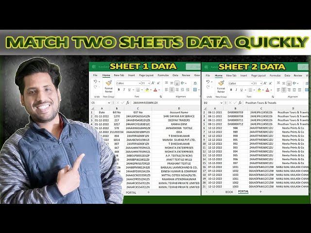 Match Two Sheets/Workbook Data Based on Real Time Problem | How to Match Two Workbook Data