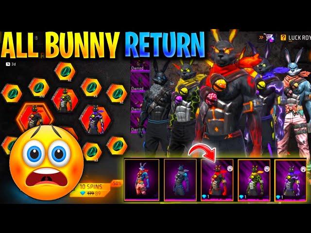 All Bunny Bundle Return | 5 Bunny Event Free Fire | New Bunny Ring Event