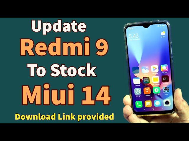 Install Stock Miui 14 On Redmi 9 Redmi 9 prime