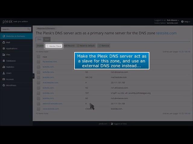 How to manage DNS zones in Plesk