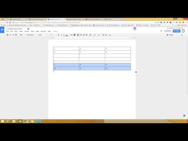 Splitting a Table in Google Docs