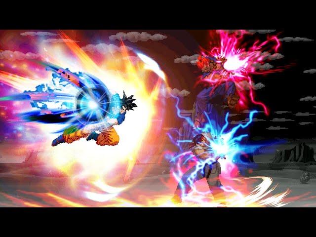 Son Goku vs Akuma & Evil Ryu. Tag Team Dragon Ball vs Street Fighter MUGEN Multiverse