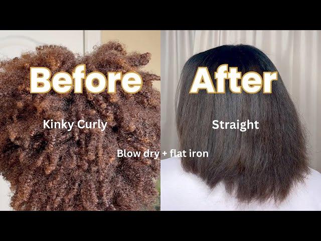 Hair Vlog: 4C Natural to Straight at Home | How To Tutorial