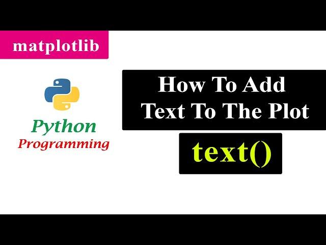 How To Add Text To The Plot | Text Function in Matplotlib | Python Tutorials