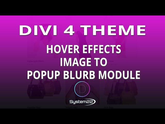 Divi Theme Hover Effects Image To Popup Blurb Module 