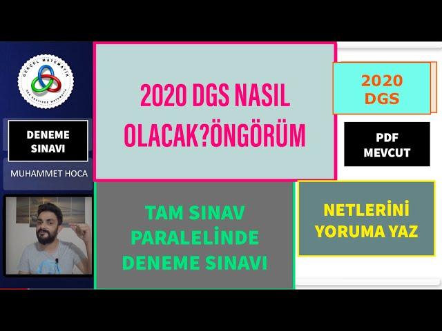 2020 DGS TAM SINAV TADINDA DENEME SINAVI #2020 DGS #DGS #DGS2020