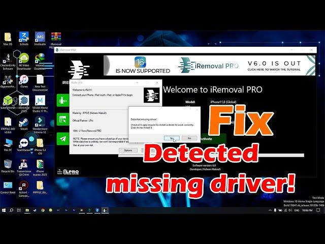 Fix Detected missing driver in iRemoval Pro 6