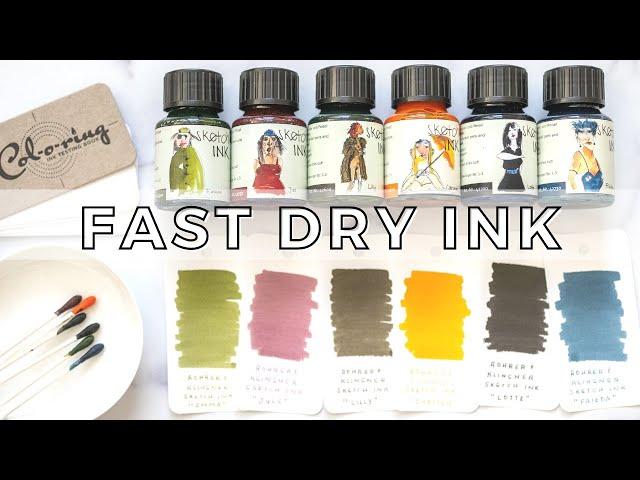 FAST DRYING INK: rohrer & klingner sketch ink | ink for lefties | waterproof ink