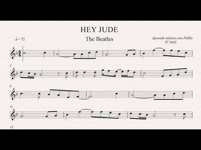 HEY JUDE: (flauta, violín, oboe...) (partitura con playback)